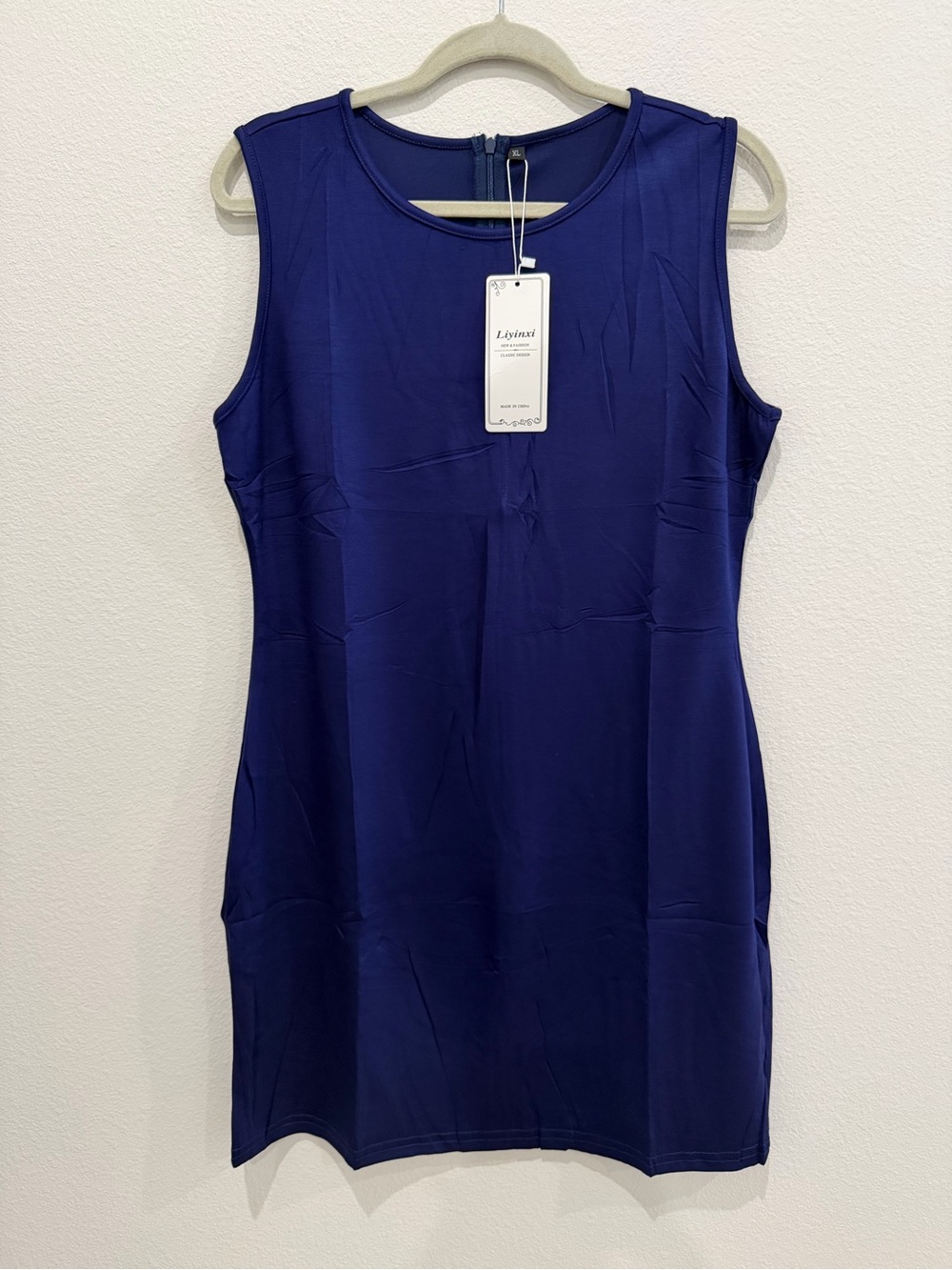 Liyinxi Sleeveless Sheath Dress in Navy